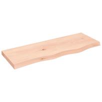 vidaXL Sieninė lentyna, 80x30x(2-4) cm, neapdorotas ąžuolo masyvas