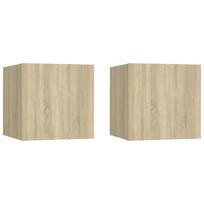 vidaXL Naktinės spintelės, 2vnt., ąžuolo, 30,5x30x30cm, mediena