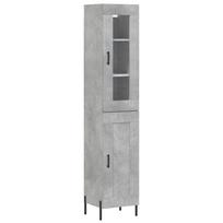 vidaXL Komoda, betono pilkos spalvos, 34,5x34x180cm, apdirbta mediena