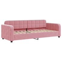 vidaXL Sofa, rožinės spalvos, 80x200cm, aksomas