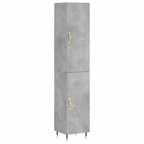 vidaXL Komoda, betono pilkos spalvos, 34,5x34x180cm, apdirbta mediena