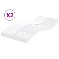 vidaXL Poroloniniai čiužiniai, 2vnt., balti, 80x200cm, 20ILD kietumo