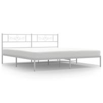 vidaXL Metalinis lovos rėmas su galvūgaliu, baltos spalvos, 183x213cm