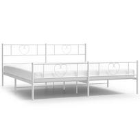 vidaXL Lovos rėmas su galvūgaliu/kojūgaliu, baltas, 180x200cm, metalas