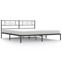 vidaXL Metalinis lovos rėmas su galvūgaliu, juodos spalvos, 183x213cm