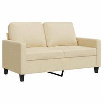 vidaXL Dvivietė sofa, kreminės spalvos, 120cm, audinys