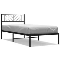 vidaXL Metalinis lovos rėmas su galvūgaliu, juodos spalvos, 90x200cm