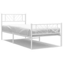 vidaXL Lovos rėmas su galvūgaliu/kojūgaliu, baltas, 75x190cm, metalas