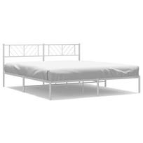 vidaXL Metalinis lovos rėmas su galvūgaliu, baltos spalvos, 193x203cm