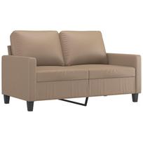vidaXL Dvivietė sofa, kapučino spalvos, 120cm, dirbtinė oda