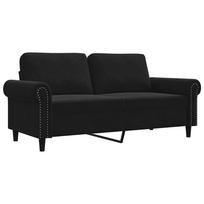 vidaXL Dvivietė sofa, juodos spalvos, 140cm, aksomas