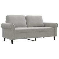 vidaXL Dvivietė sofa, šviesiai pilkos spalvos, 140cm, aksomas
