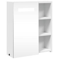 vidaXL Veidrodinė vonios kambario spintelė su LED, balta, 45x13x52cm