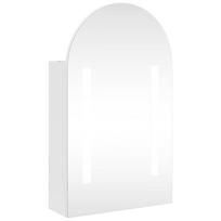 vidaXL Veidrodinė vonios kambario spintelė su LED, balta, 42x13x70cm