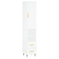 vidaXL Komoda, baltos spalvos, 34,5x34x180cm, apdirbta mediena
