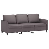 vidaXL Trivietė sofa, pilkos spalvos, 180cm, dirbtinė oda