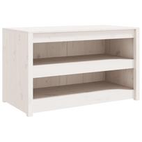 vidaXL Lauko virtuvės spintelė, MEPPEL, balta, 106x55x64cm, pušies masyvas