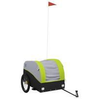 vidaXL Dviračio priekaba, juodos ir žalios spalvos, 45kg, geležis