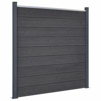vidaXL Tvoros segmento rinkinys, pilkos spalvos, 180x186cm, WPC