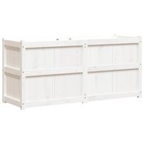 vidaXL Sodo lovelis, baltas, 150x50x70cm, pušies medienos masyvas