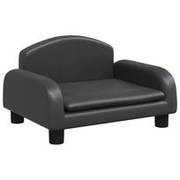 vidaXL Vaikiška sofa, juodos spalvos, 50x40x30 cm, dirbtinė oda