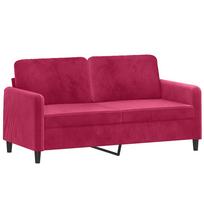 vidaXL Dvivietė sofa, raudonojo vyno spalvos, 140cm, aksomas