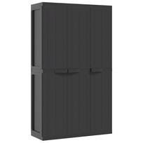vidaXL Lauko spintelė daiktams, juodos spalvos, 97x37x165cm, PP