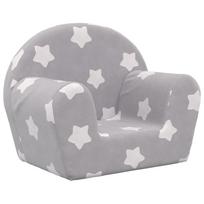 vidaXL Vaikiška sofa, šviesiai pilka, minkštas pliušas, su žvaigždėmis