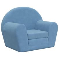 vidaXL Vaikiška sofa-lova, mėlynos spalvos, minkštas pliušas