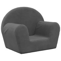vidaXL Vaikiška sofa, antracito spalvos, minkštas pliušas