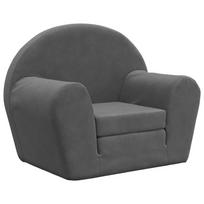 vidaXL Vaikiška sofa-lova, antracito spalvos, minkštas pliušas