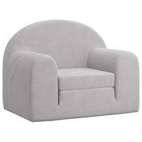 vidaXL Vaikiška sofa-lova, šviesiai pilkos spalvos, minkštas pliušas