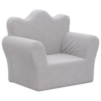 vidaXL Vaikiška sofa, šviesiai pilkos spalvos, minkštas pliušas