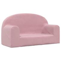 vidaXL Vaikiška dvivietė sofa, rožinės spalvos, minkštas pliušas