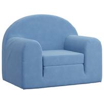vidaXL Vaikiška sofa-lova, mėlynos spalvos, minkštas pliušas