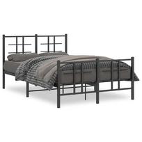 vidaXL Lovos rėmas su galvūgaliu/kojūgaliu, juodas, 120x190cm, metalas