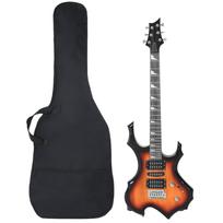 vidaXL Elektrinė gitara pradedantiesiems su dėklu, ruda/juoda, 4/4 39"