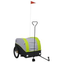 vidaXL Dviračio priekaba, juodos ir žalios spalvos, 45kg, geležis
