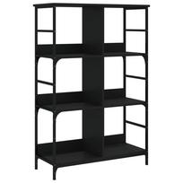 vidaXL Knygų lentyna, juoda, 78,5x33x117,5cm, apdirbta mediena