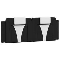 vidaXL Galvūgalio pagalvėlė, Viana, juodas ir baltas, 120cm, dirbtinė oda
