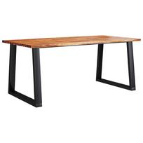 vidaXL Valgomojo stalas su gyvu kraštu, 180x90x75cm, akacijos masyvas