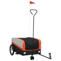 vidaXL Dviračio priekaba, juodos ir oranžinės spalvos, 45kg, geležis