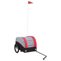 vidaXL Dviračio priekaba, juodos ir raudonos spalvos, 30kg, geležis