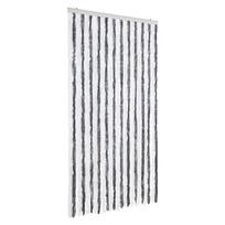 vidaXL Užuolaida nuo musių, pilka ir balta, 100x230cm šenilis