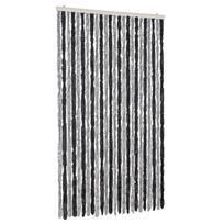 vidaXL Užuolaida nuo musių, pilka ir juoda, 100x220cm, šenilis