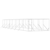 vidaXL Lauko voljeras šunims, sidabrinis, 4x16x2m, plienas