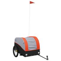 vidaXL Dviračio priekaba, juodos ir oranžinės spalvos, 45kg, geležis