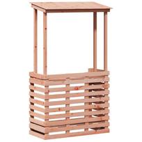 vidaXL Lauko baro stalas su stogeliu, 112,5x57x195,5cm, mediena