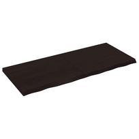 vidaXL Stalviršis, tamsiai rudas, 120x50x(2-4) cm, ąžuolo masyvas