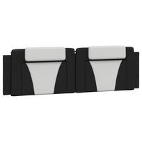 vidaXL Galvūgalio pagalvėlė, Viana, juoda ir balta, 180cm, dirbtinė oda